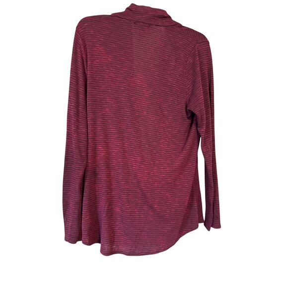 AB Studio Maroon Black Stripe Open Front Sz XL - Picture 4 of 5